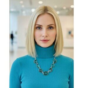 Standout STATEMENT NECKLACE - Stunning, vibrant turquoise beaded necklace